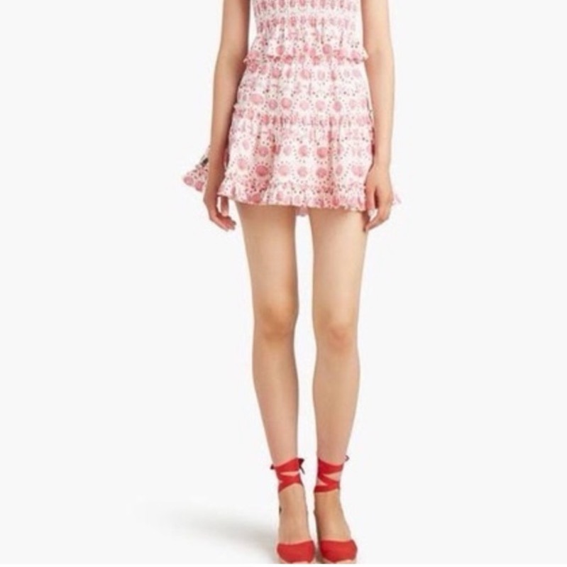 Hill House Home Paz Mini Skirt Mermaid Seashell Cherry Print Size Small
